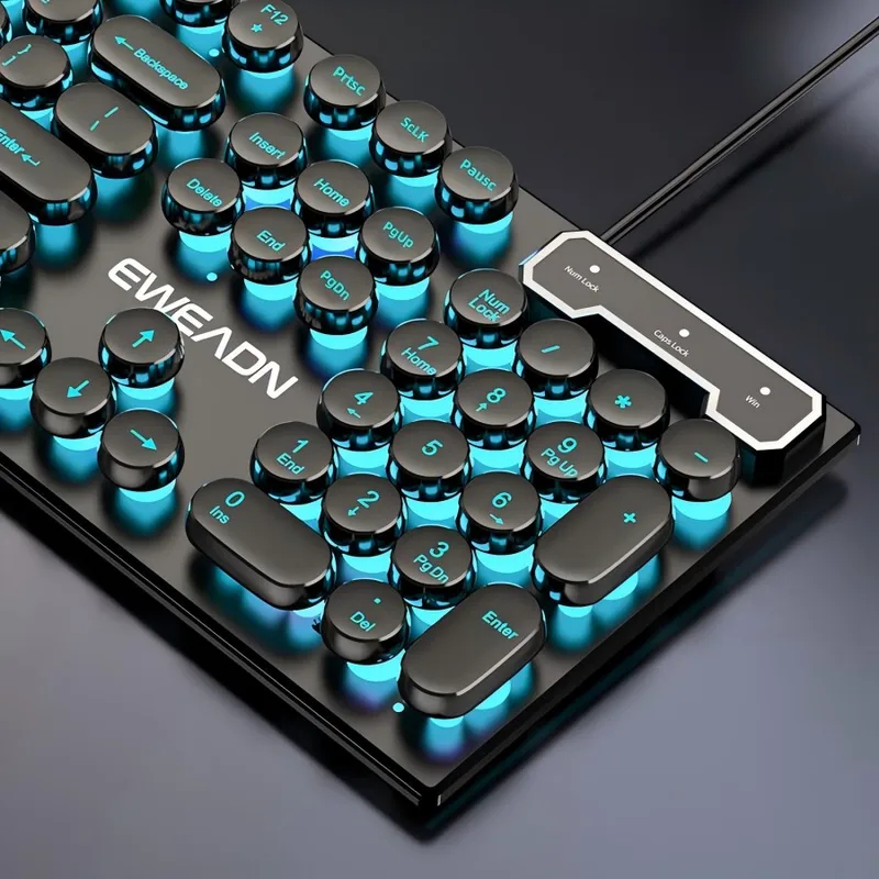 Gaming Accessories For Laptop - Retro Punk Mechanical Feel Keyboard Mouse