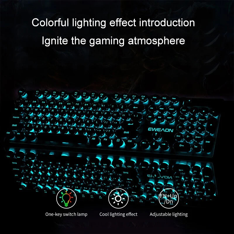 Retro Punk Mechanical Feel Key - Gaming Accessories For Laptop 评论和价格