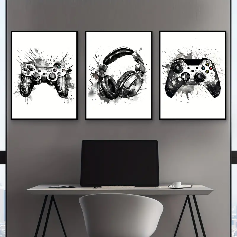 3pcs frameless Canvas Painting - Gaming Accessories Room 评论和价格