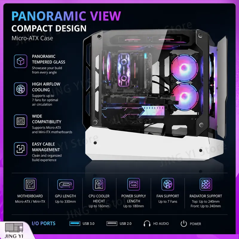 mATX Gaming PC Case Desktop Co - Gaming Hardware And Accessories 评论和价格