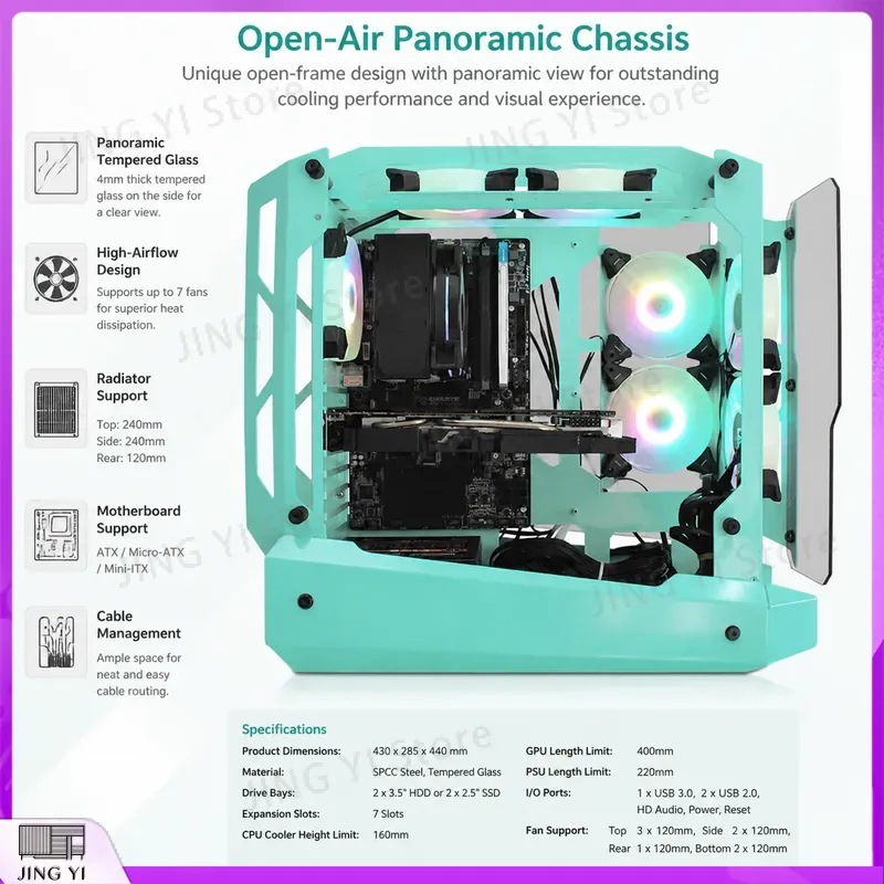 mATX Gaming PC Case Desktop Co - Gaming Hardware And Accessories 评论和价格