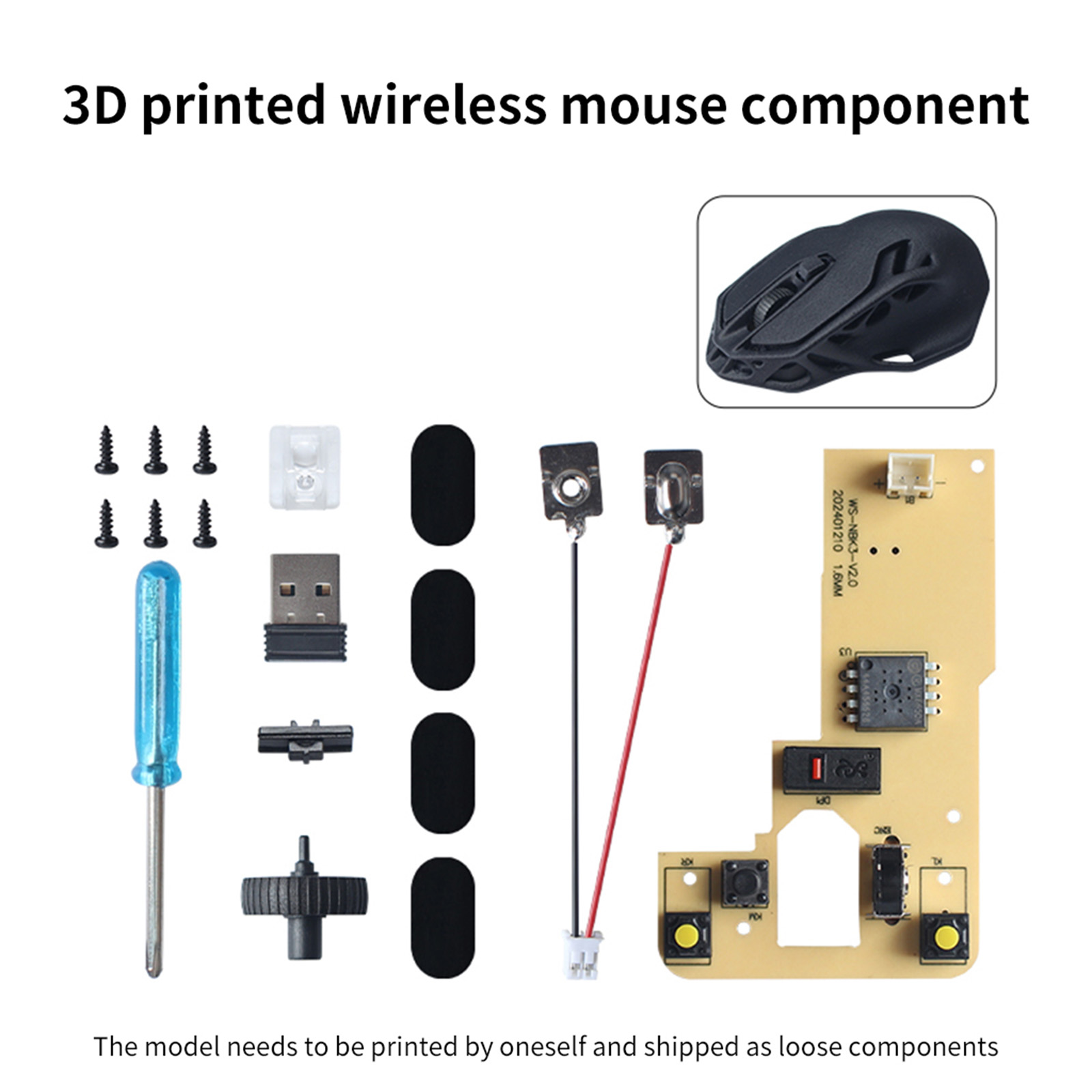 1 Set DIY Wireless Mouse Print - Gaming Hardware And Accessories 评论和价格